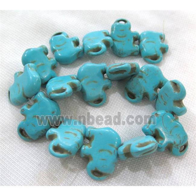 blue synthetic Turquoise elephant beads