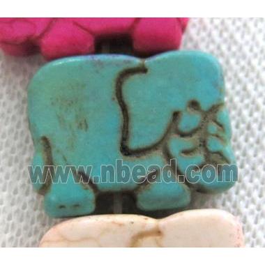 blue synthetic Turquoise elephant beads