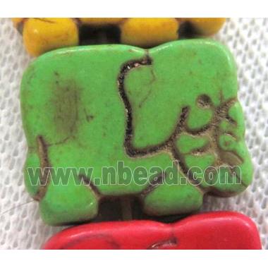 green synthetic Turquoise elephant beads