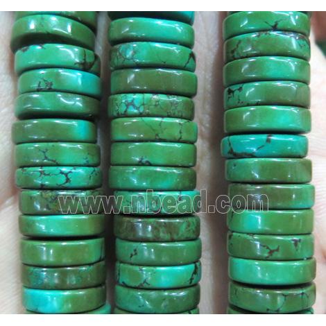 green Turquoise heishi beads, stabilized