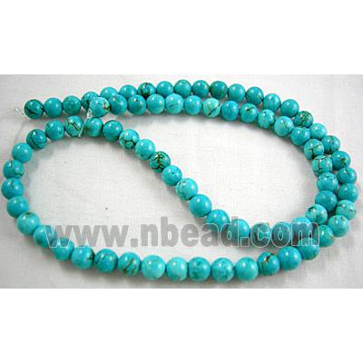 Chalky Turquoise beads, Round