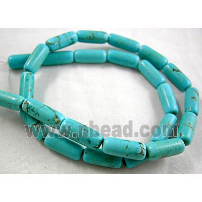 Chalky Turquoise tube beads