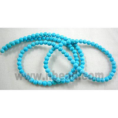 Chalky Turquoise beads, Round