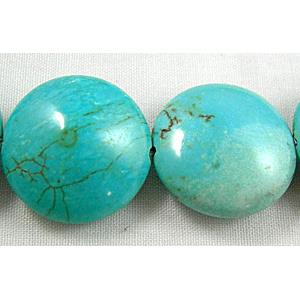 Chalky Turquoise beads, Coin Round