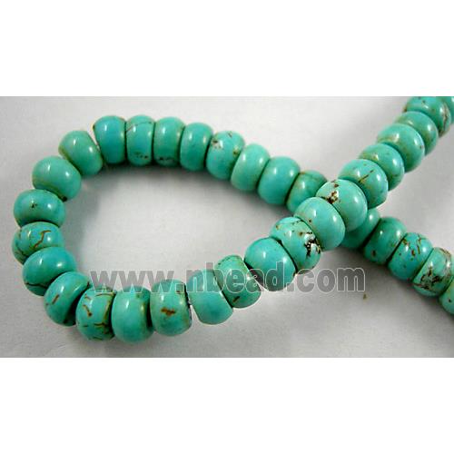 Chalky Turquoise rondelle beads