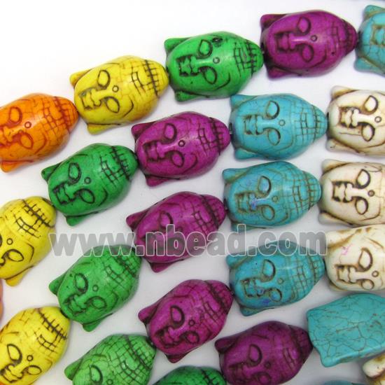 synthetic Turquoise buddha beads, mix color