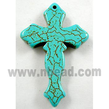 Chalky Turquoise Cross Pendant