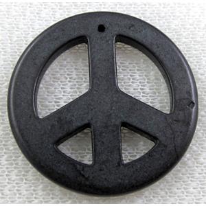 Turquoise Peace sign, pendant, dye