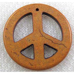 Turquoise Peace sign, pendant, dye