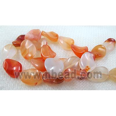 Natural Twist Leaf Agate beads