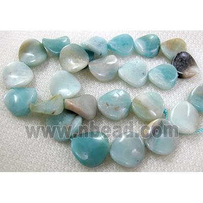 Natural Twist Coin Agate beads, blue