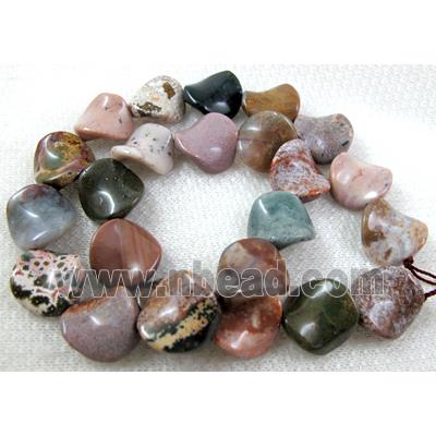 Natural Twist Coin Gemstone bead