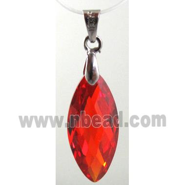 Cubic Zirconia pendant, red