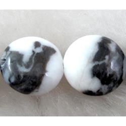 Natural Zebra stone coin beads