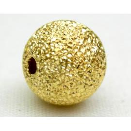 round copper stardust beads, corrugated, gold plated