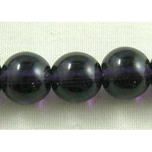 Round  Deep Purple Glass Bead