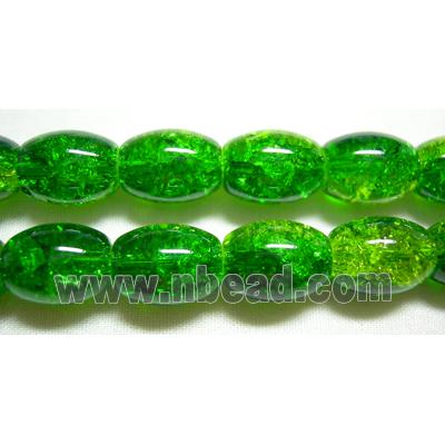 Crackel Oval Glass Beads