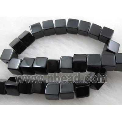 Jet Glass Beads, Cube