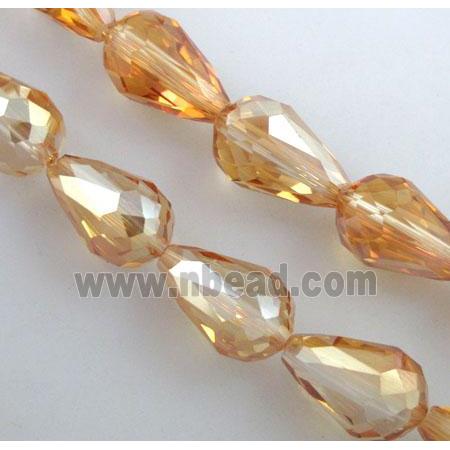 chinese crystal glass bead, faceted drip