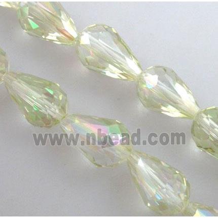 chinese crystal glass bead, faceted drip