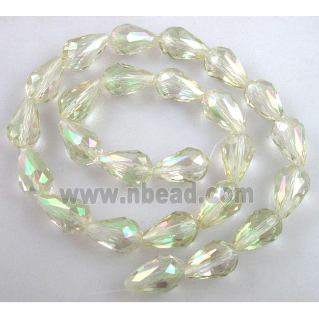 chinese crystal glass bead, faceted drip