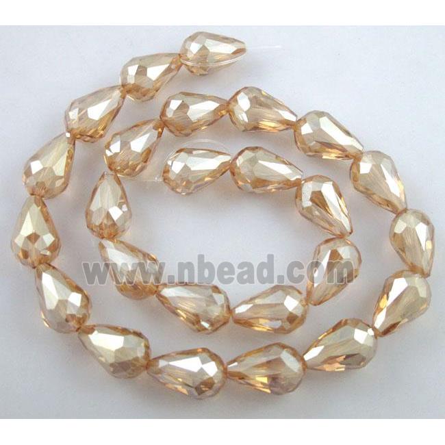 chinese crystal glass bead, faceted drip