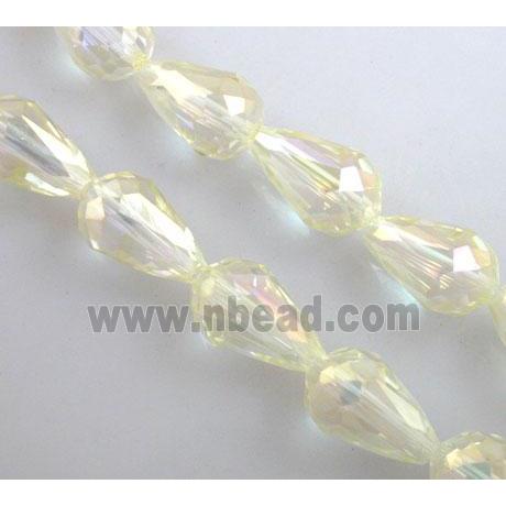 chinese crystal glass bead, faceted drip