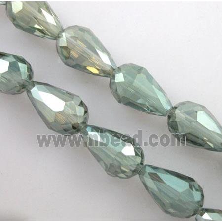 chinese crystal glass bead, faceted drip