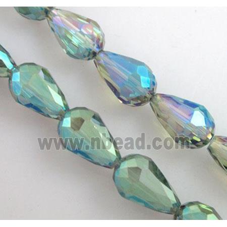 chinese crystal glass bead, faceted drip