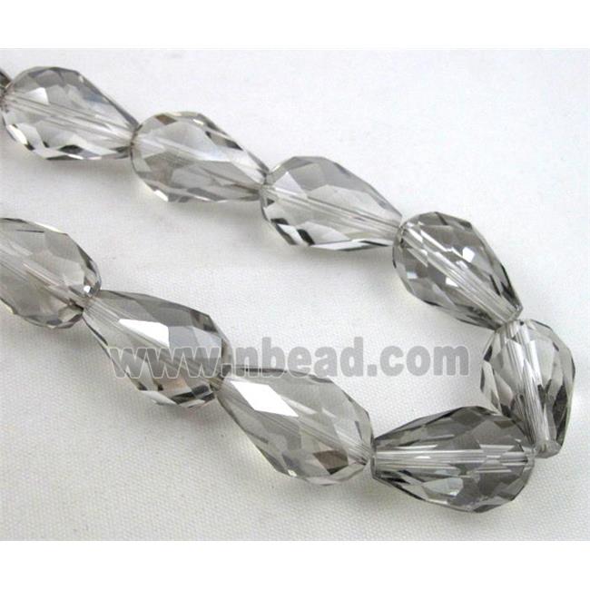 chinese crystal glass bead, faceted teardrop