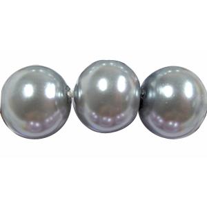 Round Glass Pearl Beads, grey