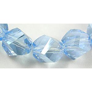 Chinese Crystal Beads, Twist, Blue