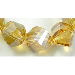 Chinese Crystal Beads, Twist, Gold