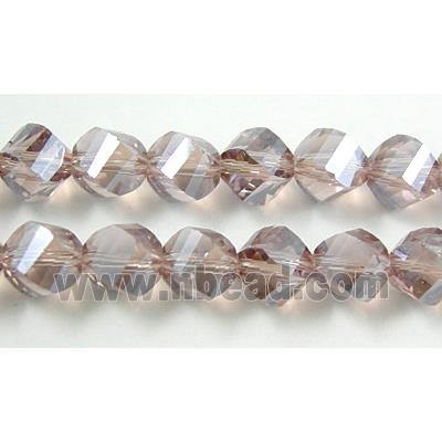 Chinese Crystal Beads, Twist, Purple