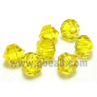 Chinese Crystal Beads, bicone, yellow