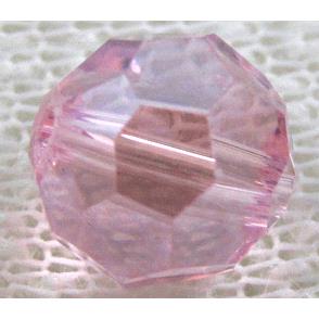 Chinese Crystal Beads, Faceted Round, Pink