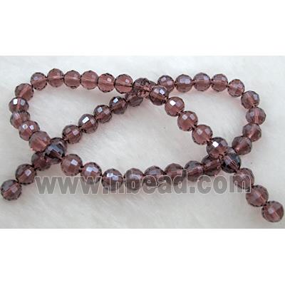 Glass Crystal Beads, faceted round, purple