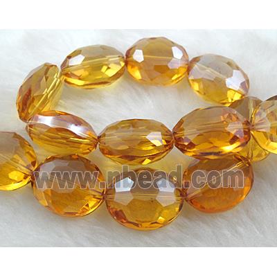 Crystal Glass Beads, faceted, Golden