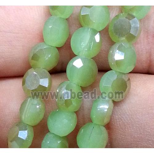 Chinese crystal glass bead, faceted flat round