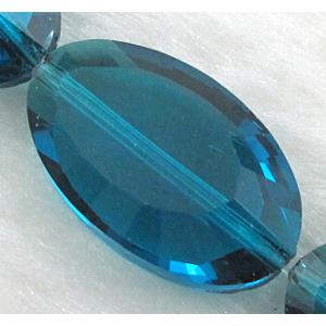 Crystal Glass Beads, faceted, peacock blue