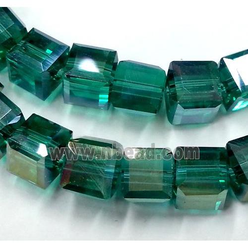 Chinese crystal glass bead, faceted cube