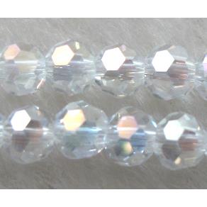 Chinese Crystal Glass Beads, faceted round, clear AB-color