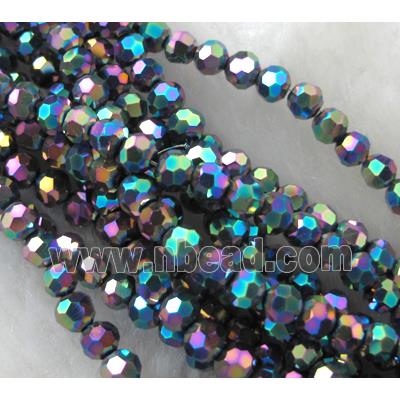 Chinese Glass Crystal Beads, Faceted Round, rainbow