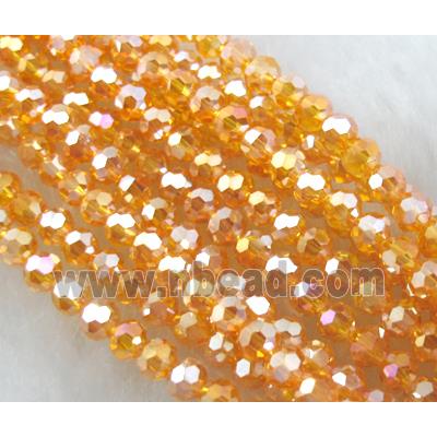 Chinese Crystal Beads, faceted round, golden AB-color