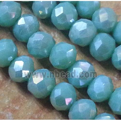 Chinese crystal glass bead, faceted rondelle, AB color