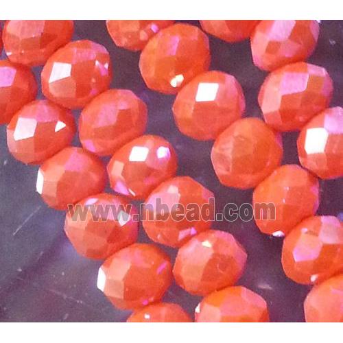 Chinese crystal glass bead, faceted rondelle, AB color