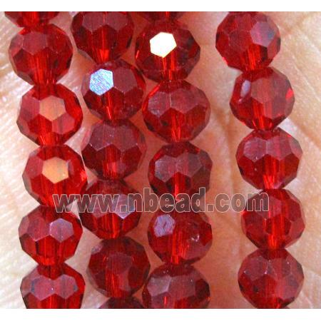 Chinese crystal glass bead, faceted round