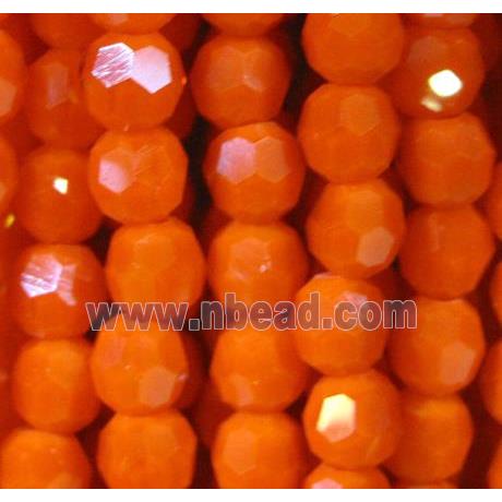 Chinese crystal glass bead, faceted round