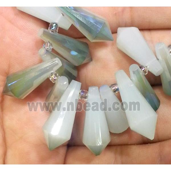 Chinese crystal glass bead, faceted teardrop