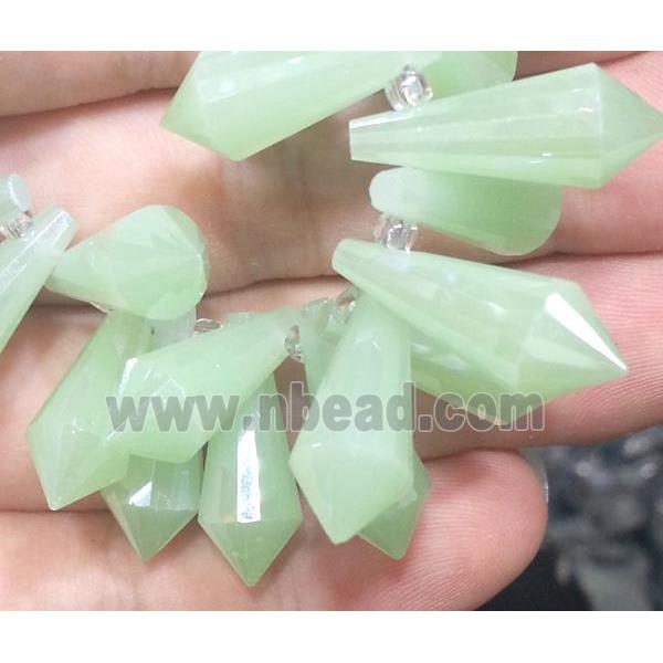 Chinese crystal glass bead, faceted teardrop